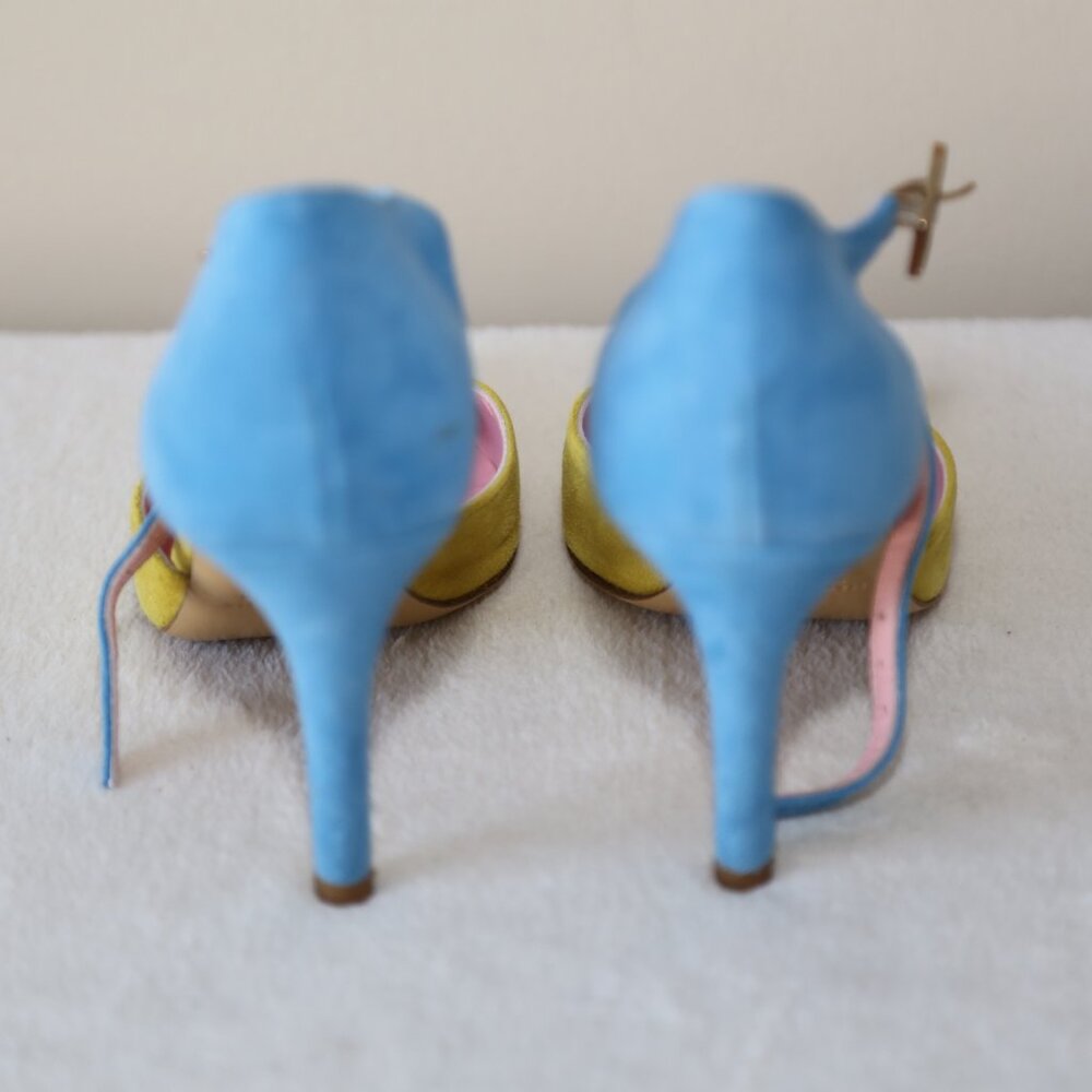 EUC Fauzian Jeunesse suede leather pumps pointed toes made in Italy SIZE 36 - Picture 3 of 8